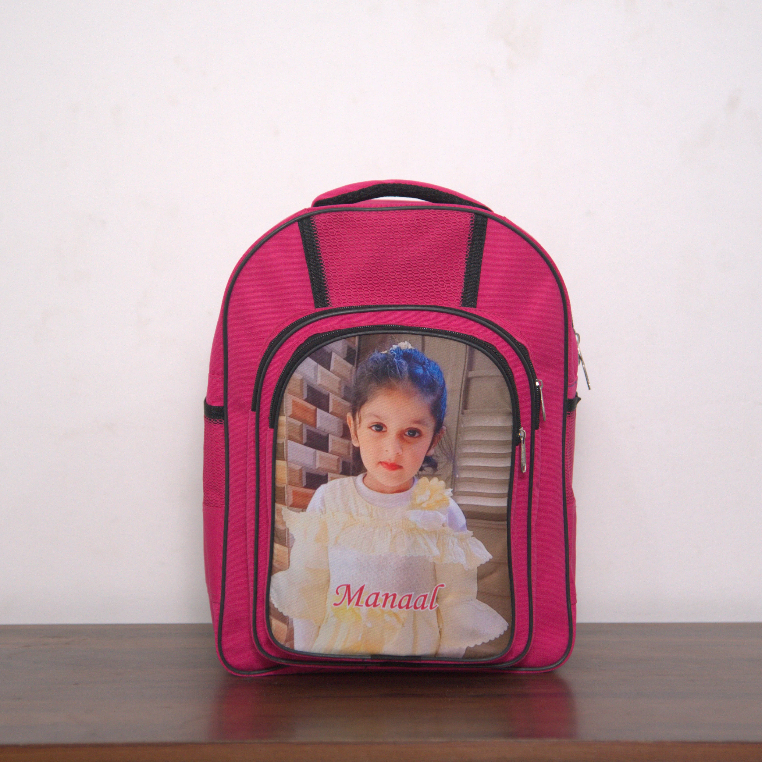 Customized Pink School Bag with Picture or Name