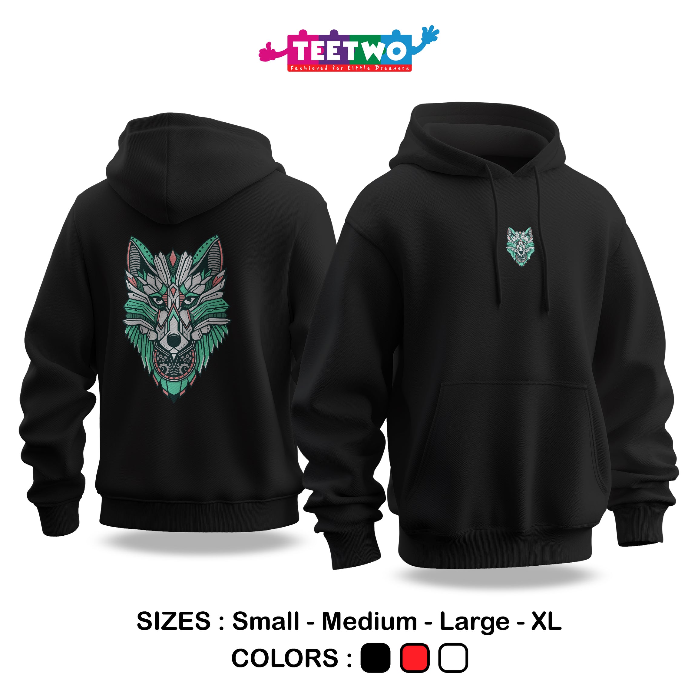 Geometric Wolf Hoodie