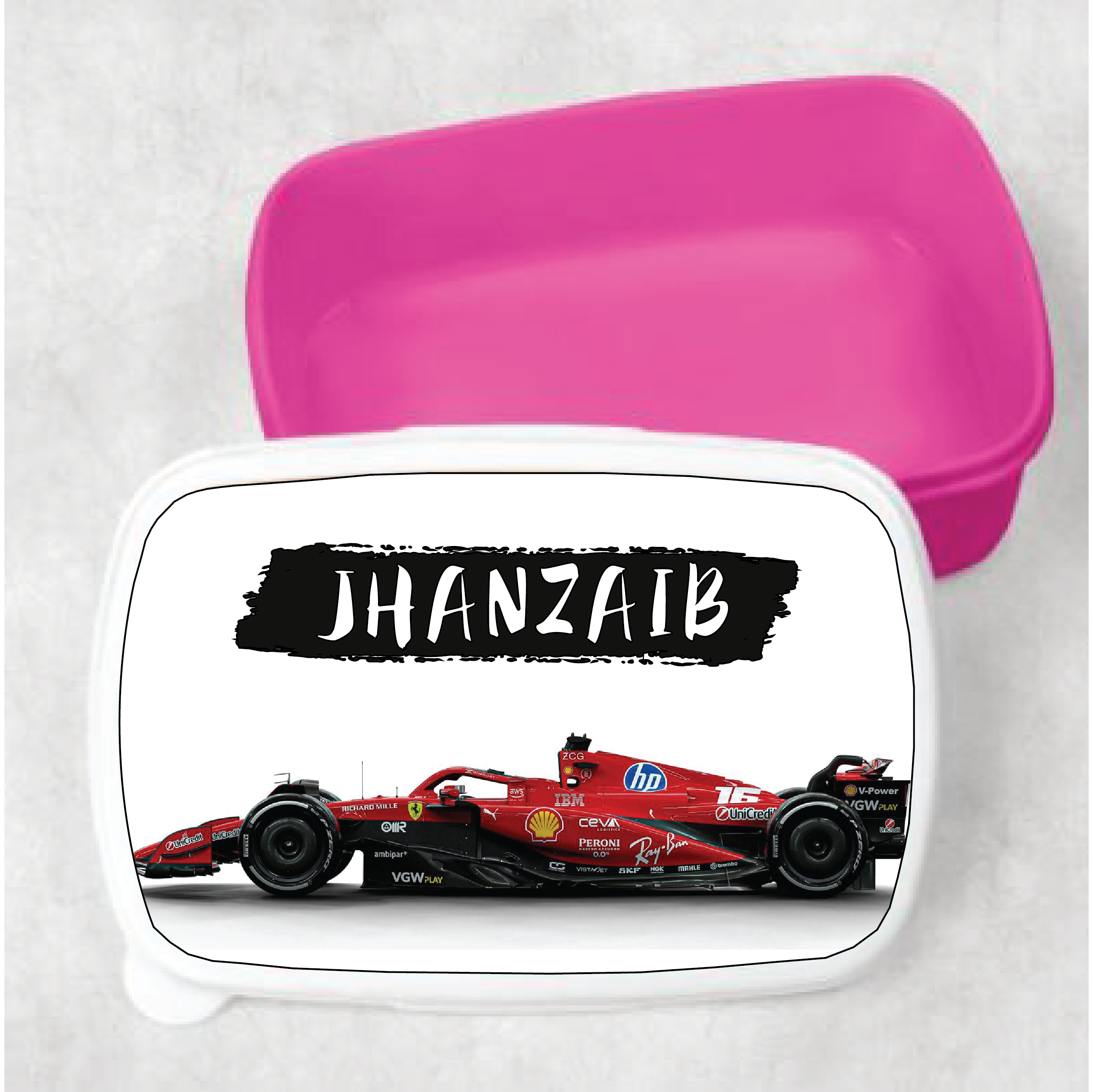 F1 Racing Car Kids Customized Lunch Box