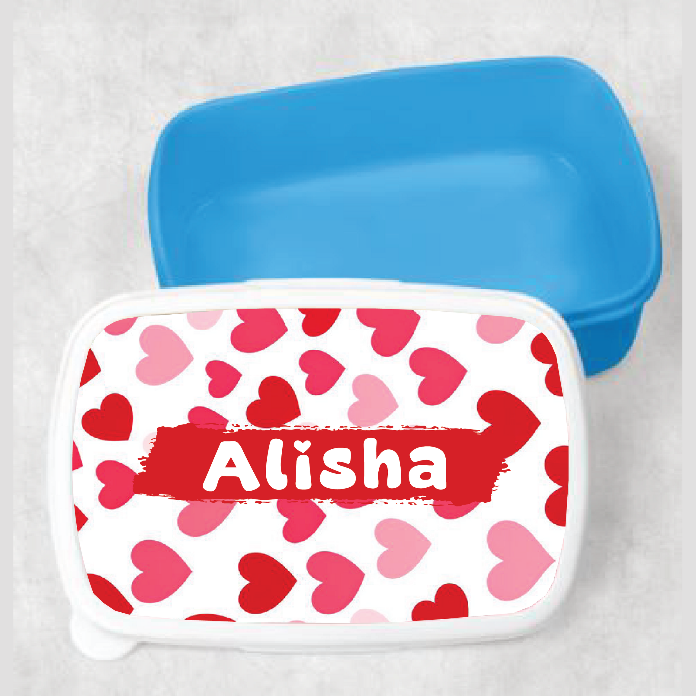 Heart Background Kids Customized Lunch Box