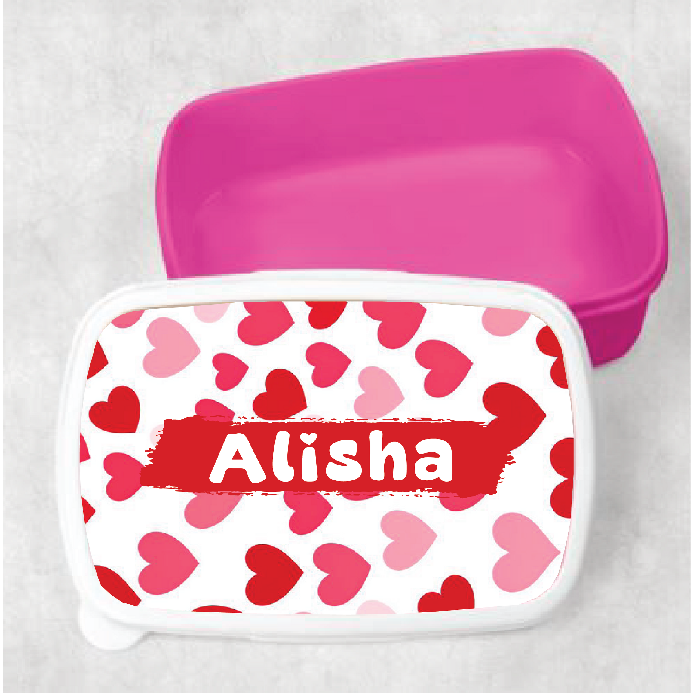 Heart Background Kids Customized Lunch Box