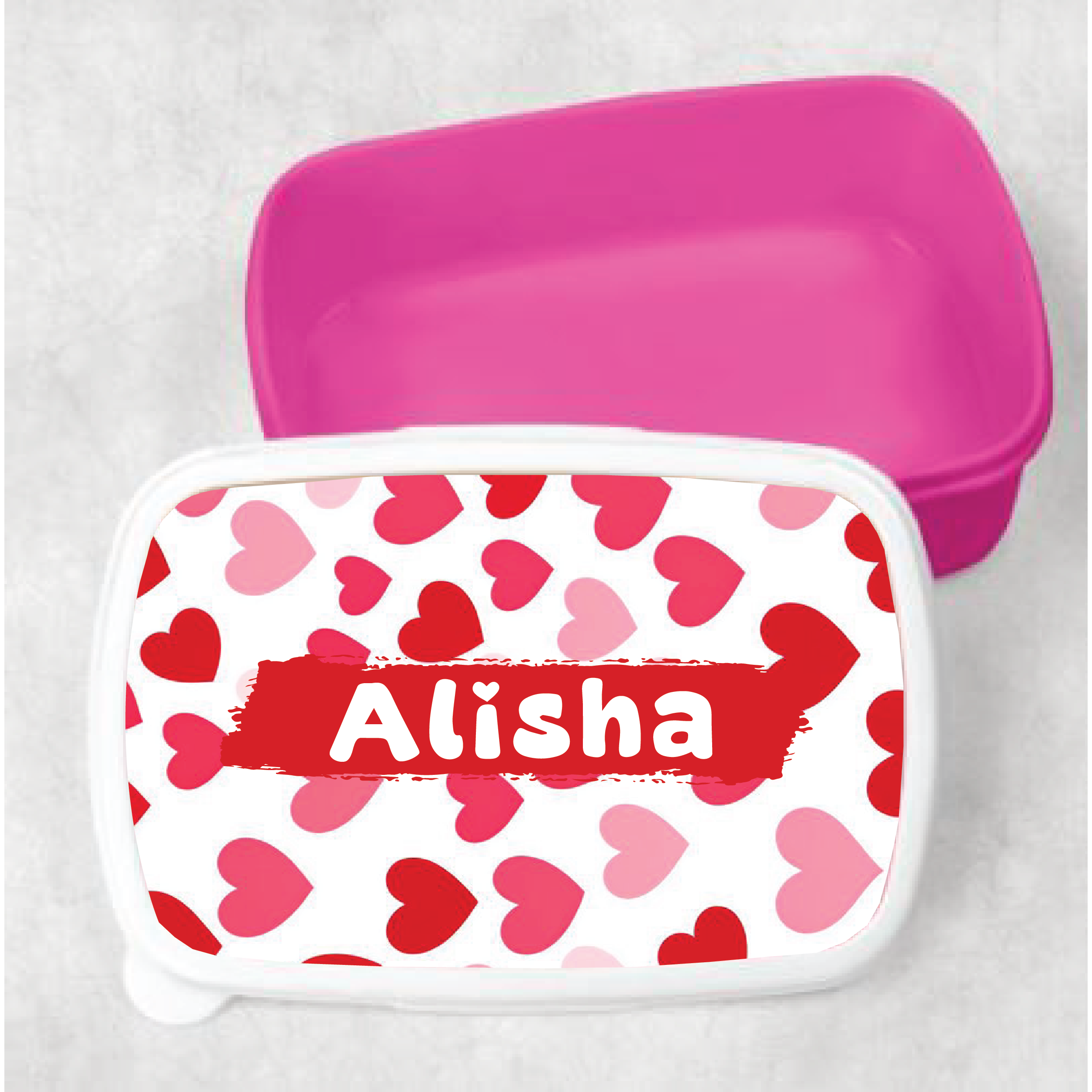 Heart Background Kids Customized Lunch Box