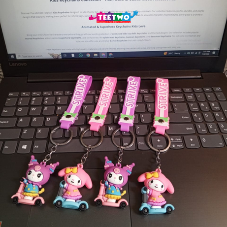Sanrio Cartoon Keychain on Scooter for Kids - Keychain Single Piece