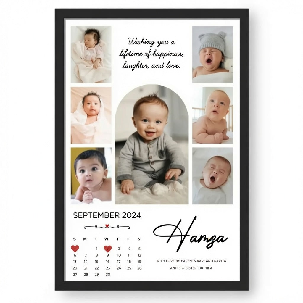Personalized Baby Photo Frame with Calendar