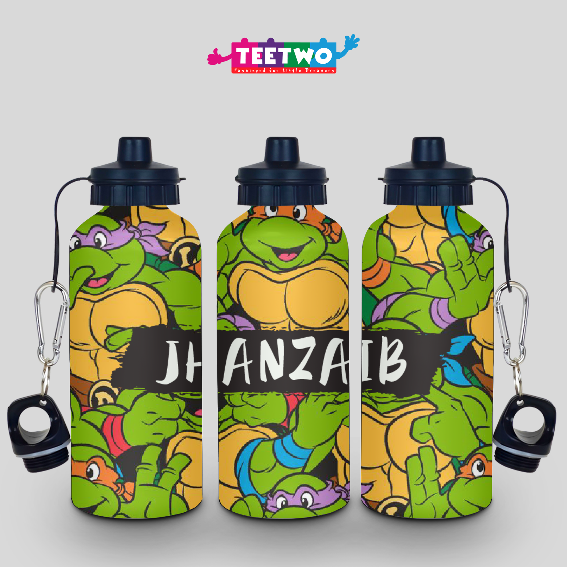 Personalized Ninja Turtle Water Bottle for Kids
