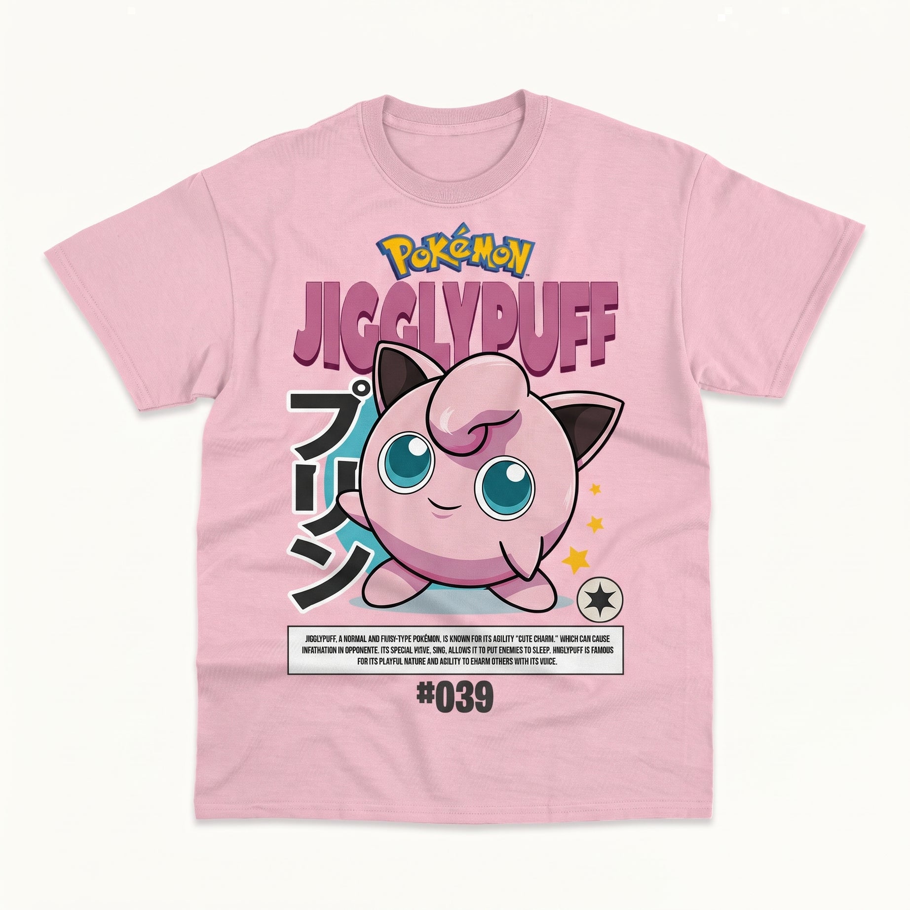 Pokémon Jigglypuff T-Shirt in Pink – Cute Retro Anime Graphic Tee for Kids