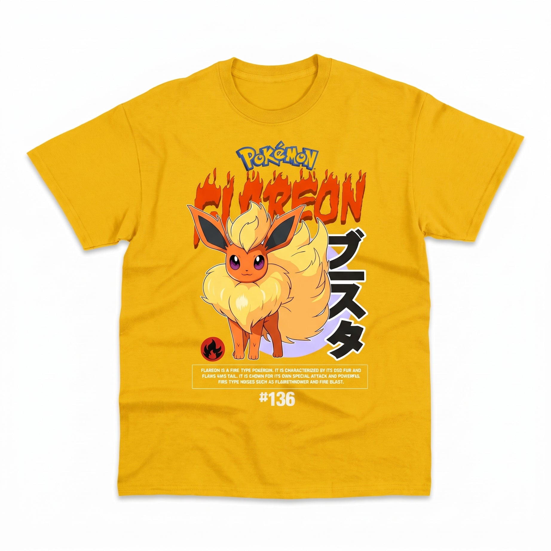Pokémon Flareon T-Shirt for Kids – Yellow Pokémon Shirt