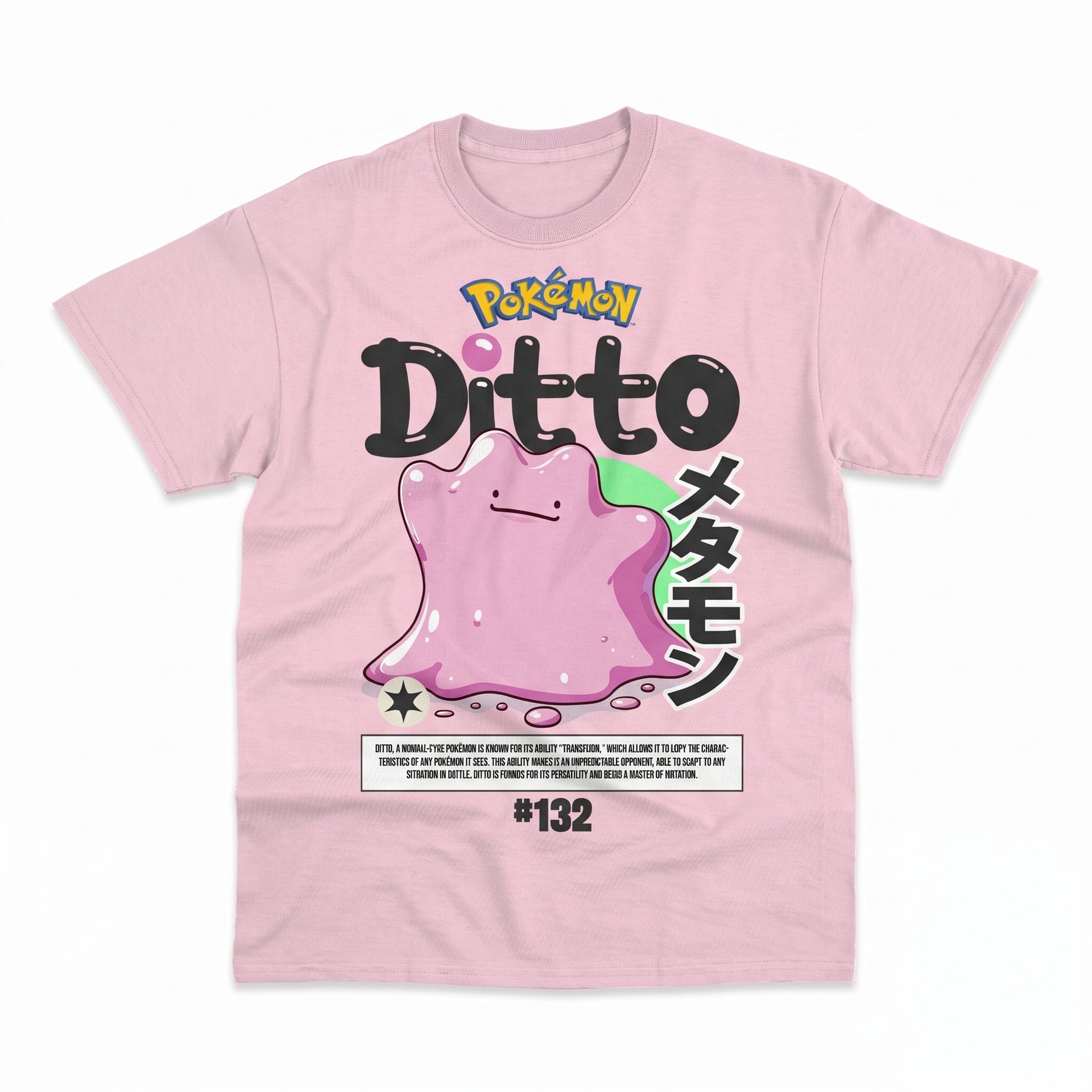 Pokémon Ditto T-Shirt in Pink – Cute Pokémon Graphic Tee for Kids