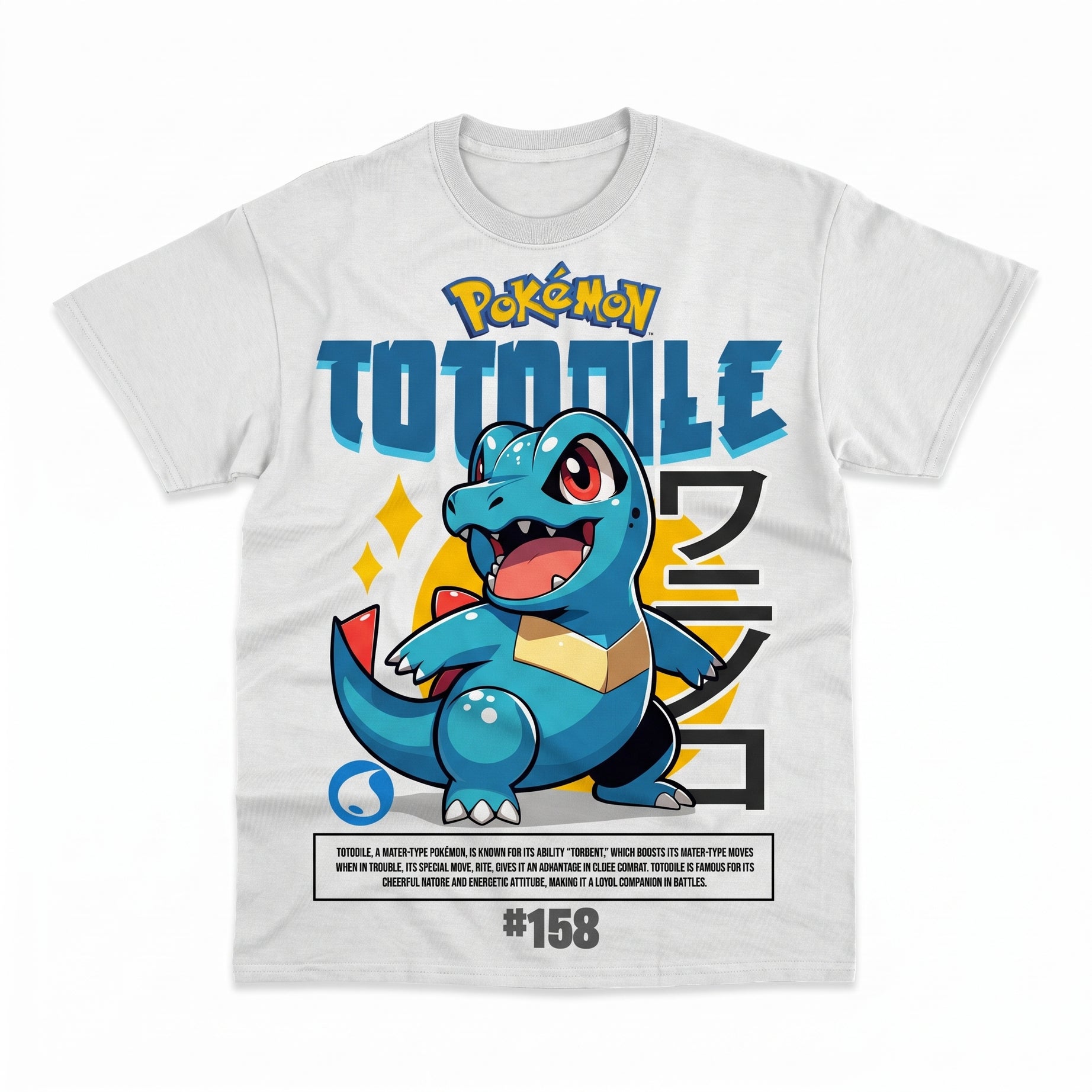 Pokémon Totodile T-Shirt – Energetic Water-Type Anime for kids