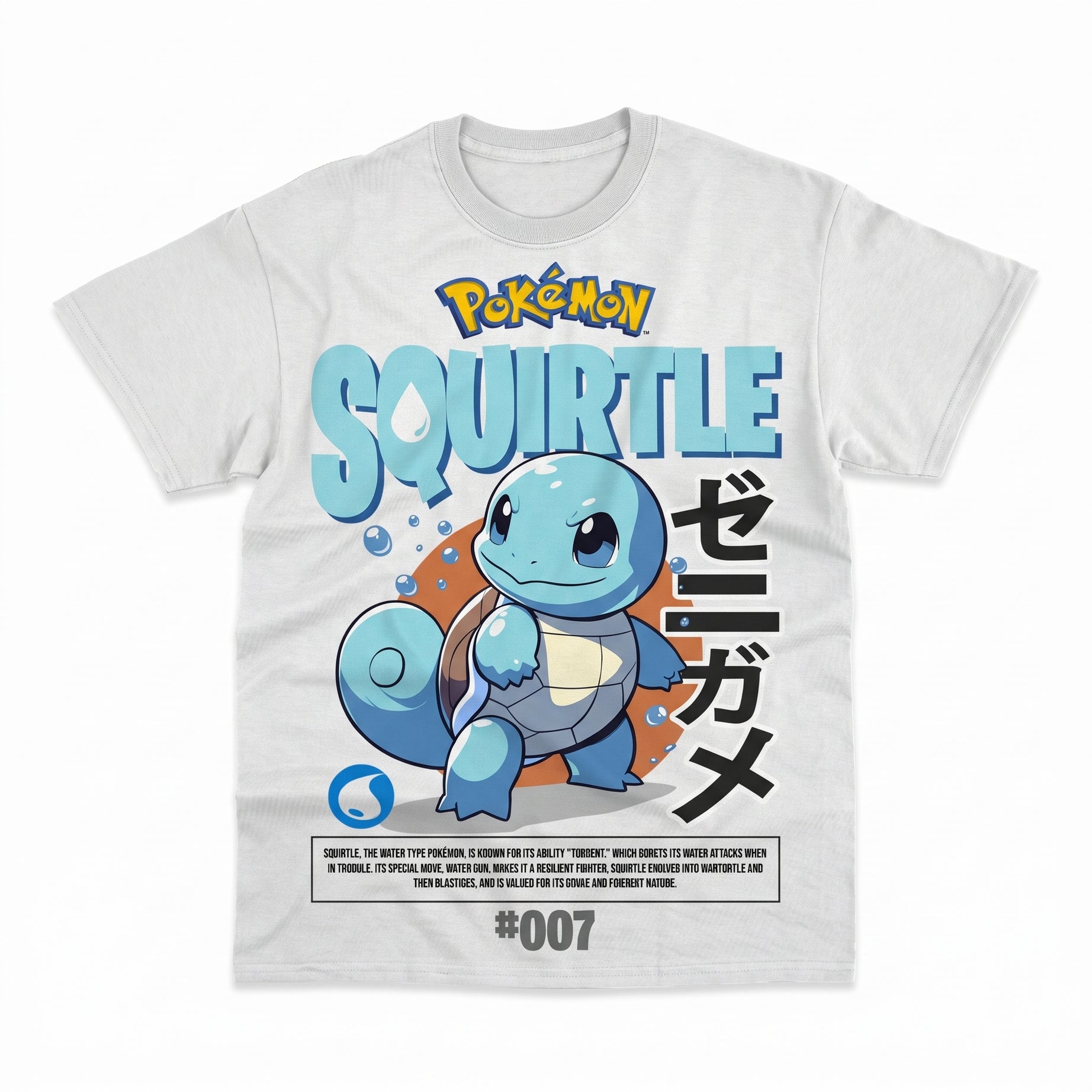 Pokémon Squirtle T-Shirt – Retro Water-Type Anime for kids