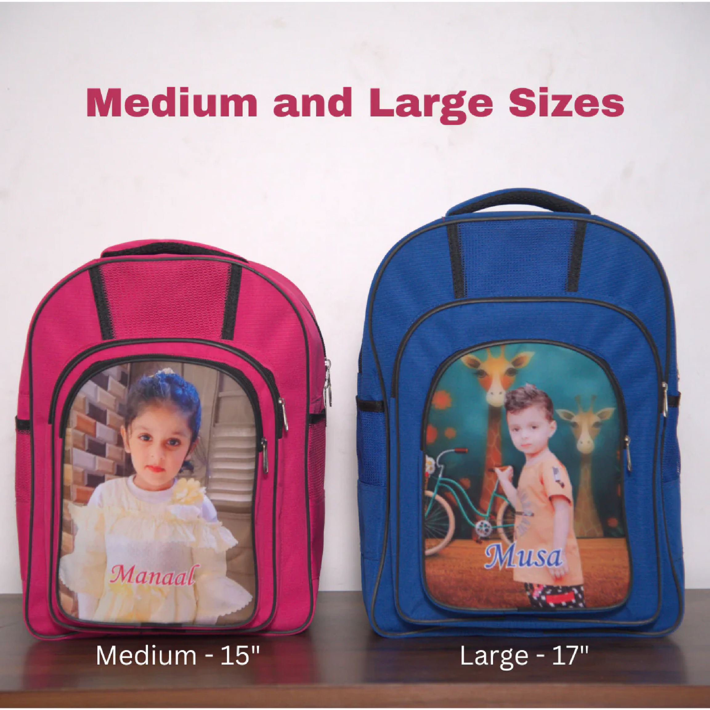 Customized Pink School Bag with Picture or Name