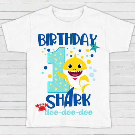 Personalized Baby Shark First Birthday T-Shirt
