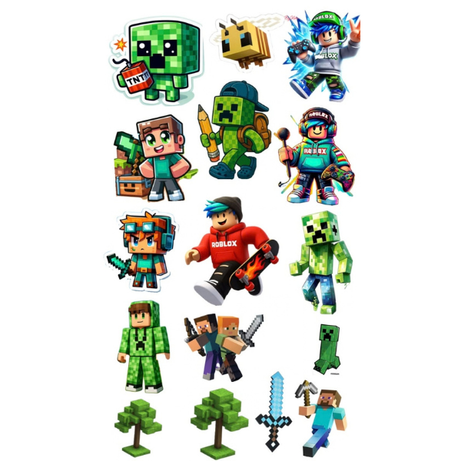 Minecraft Stickers Pack – Cute Gaming Character Stickers for Kids
