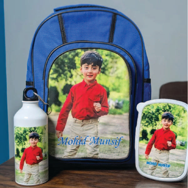 Customized School Bag, Lunch Box, and Bottle